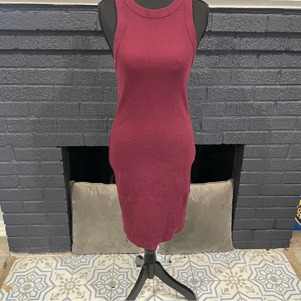 Cotton-On Burgundy Red midi dress